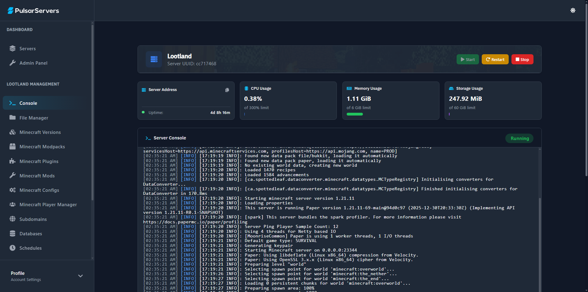 Control Panel Preview